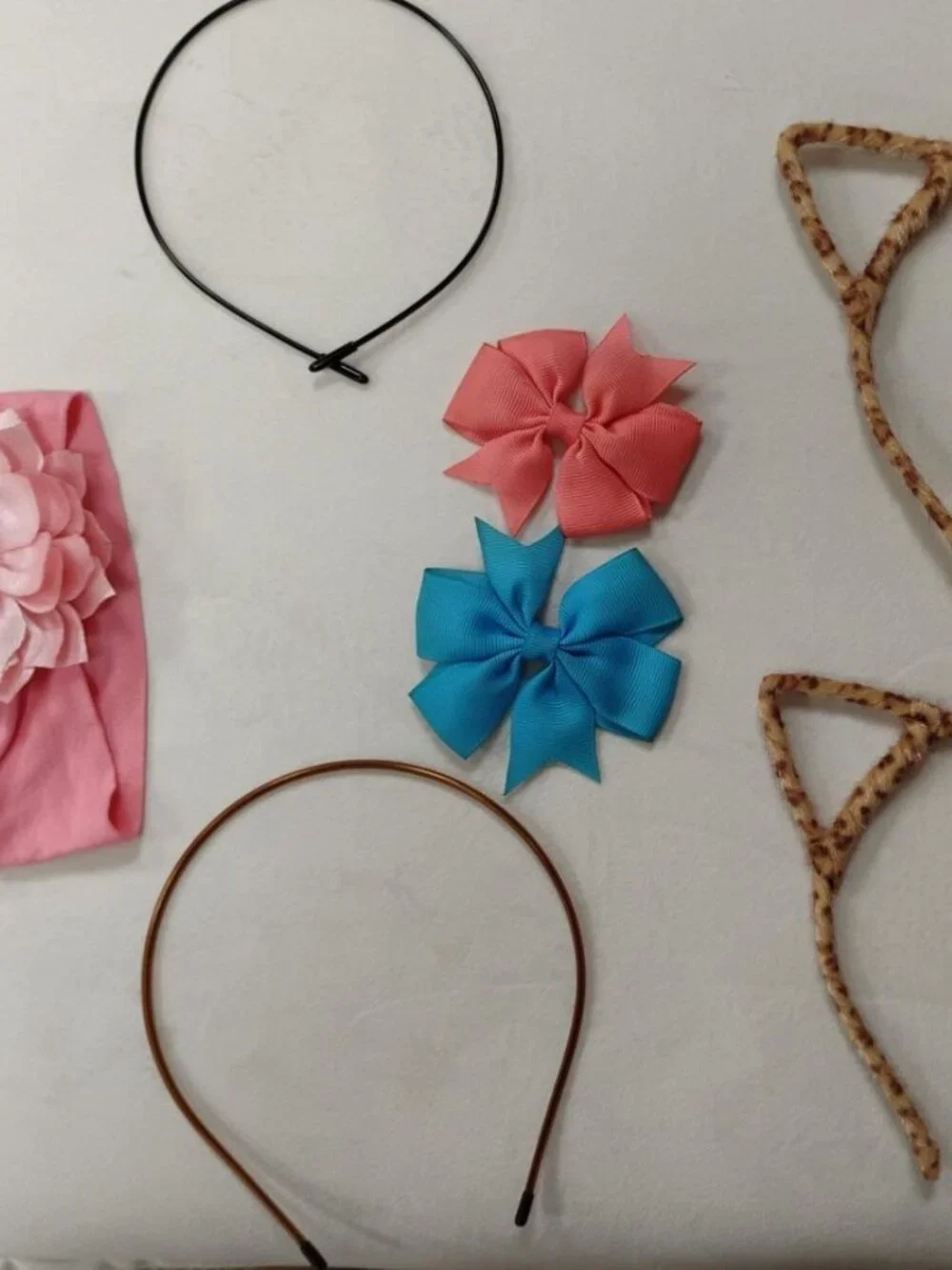 20 Pc Baby Girl Headband Hair Accessory Lot Bows Flowers Cat Ears